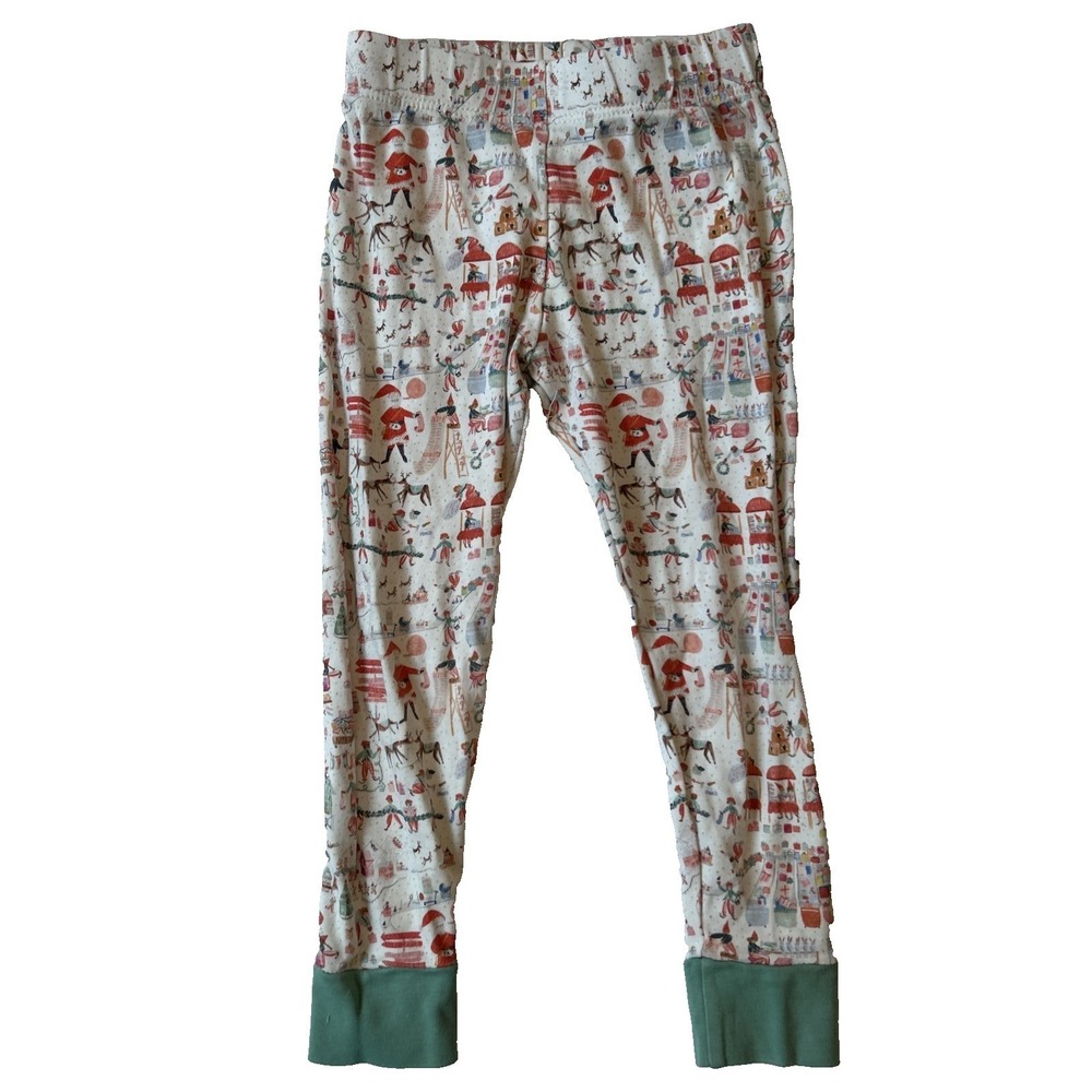 LAKE Toddler Girls Pajama Pants Size 3 Christmas Santa Reindeer Pastels‎